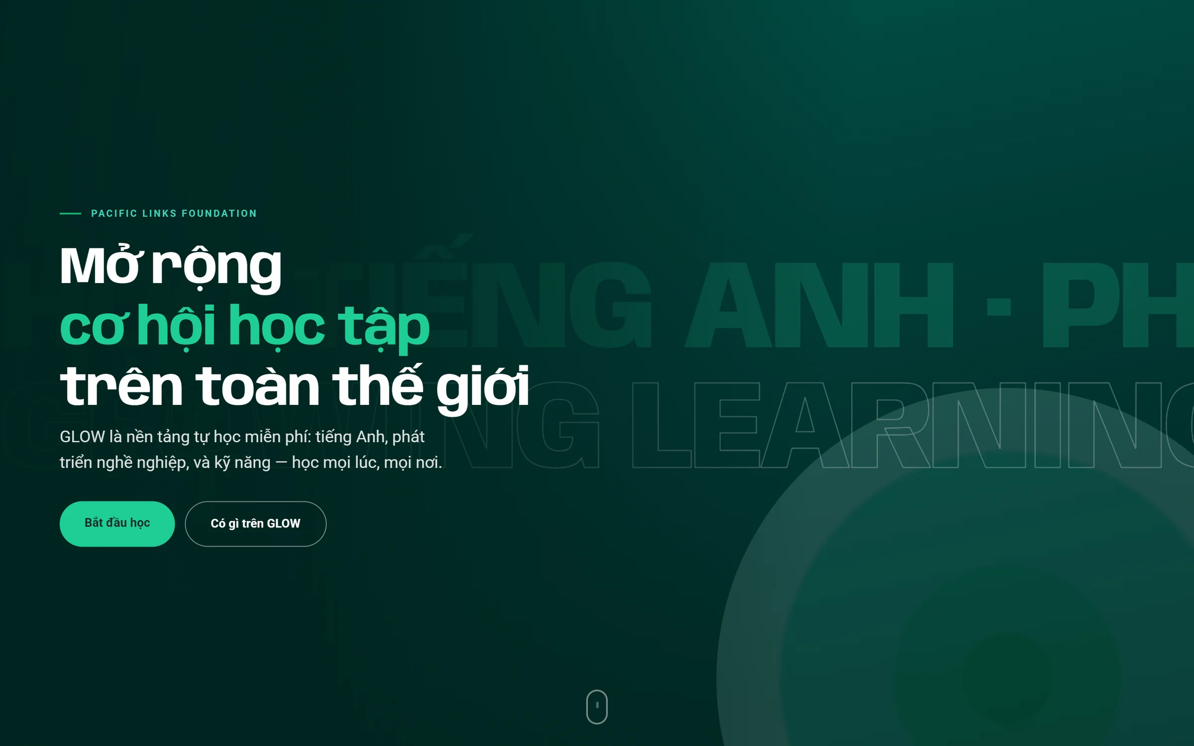 The rebuilt GLOW site in Vietnamese